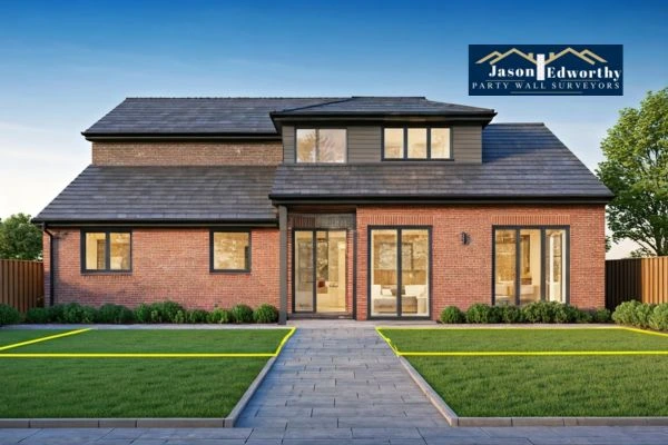 Home extension focusing on boundary line Harlow